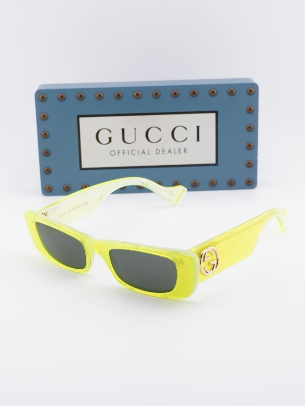 Gucci GG0516S 004 Rectangle Sunglasses - Yellow / Grey